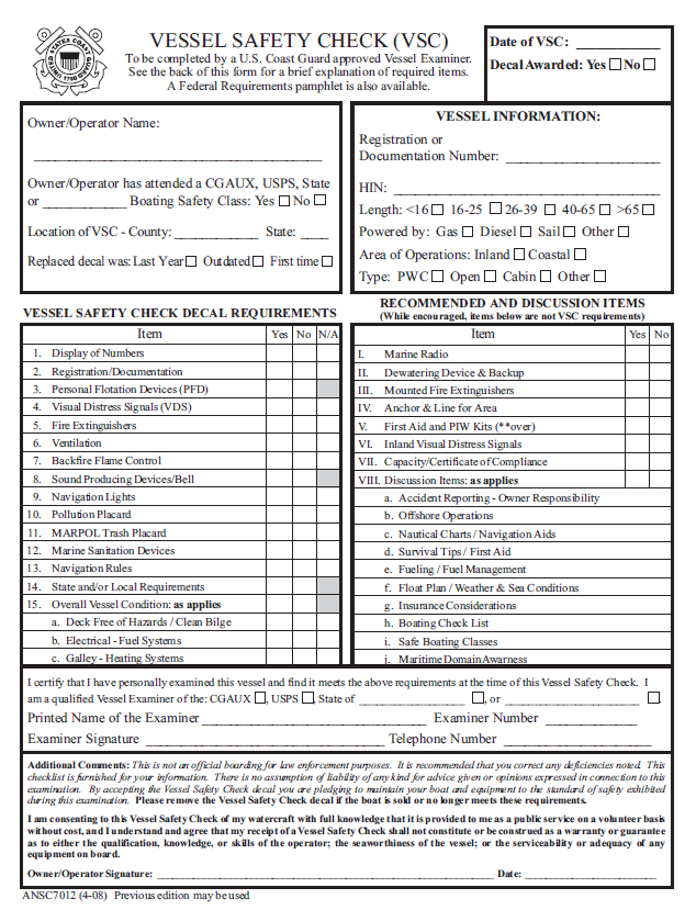 VSC Checklist